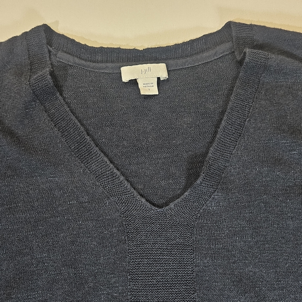 J. Jill Sweater Womens Size Small Navy Blue Fall Capsule Wardrobe Minimalist Top - Picture 2 of 6